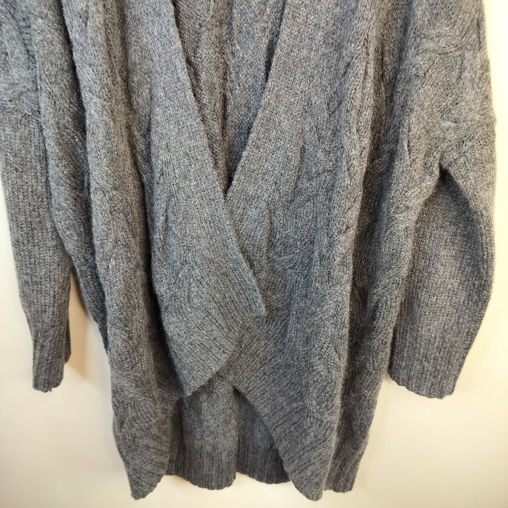 Eileen Fisher Wool Mohair Cardigan Sweater Size XL Cable Knit Open Front Minimal - Picture 7 of 12